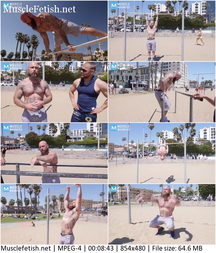 Bodybuilder Chris Luera - fitness motivation - street muscle show on uneven bars