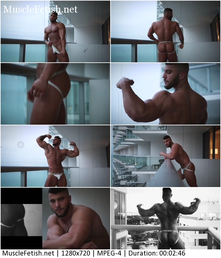 Bodybuilder Joe - wachs body showoff - short but very erotic video of naked muscular guy