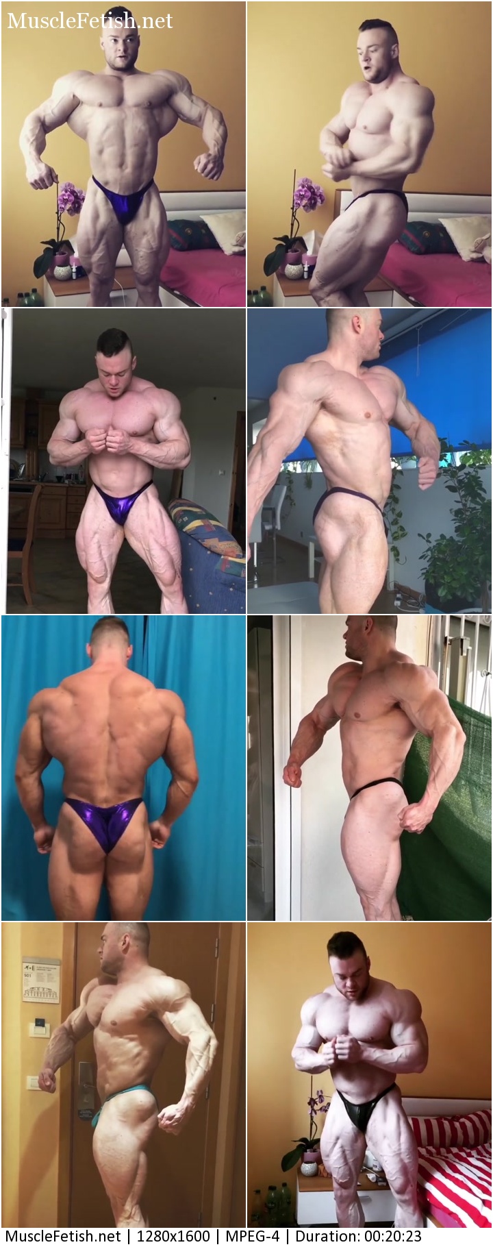 IFBB Pro video - German athlete Ronny Rockel posing and flexing for the camera