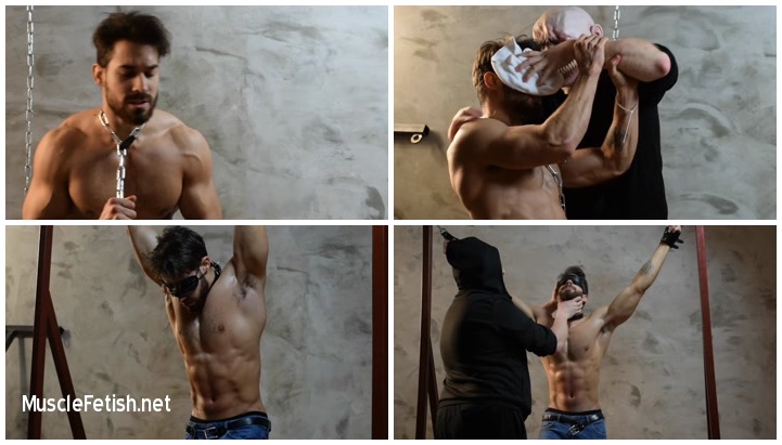 Muscle hunk abducted for workout