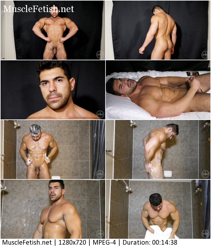 Naked bodybuilder Damian Stone in adult video