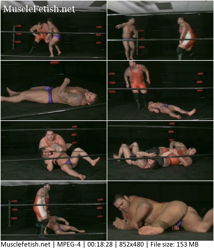 The Mountain (big fat wrestler) vs Brad Barnes - male muscle domination